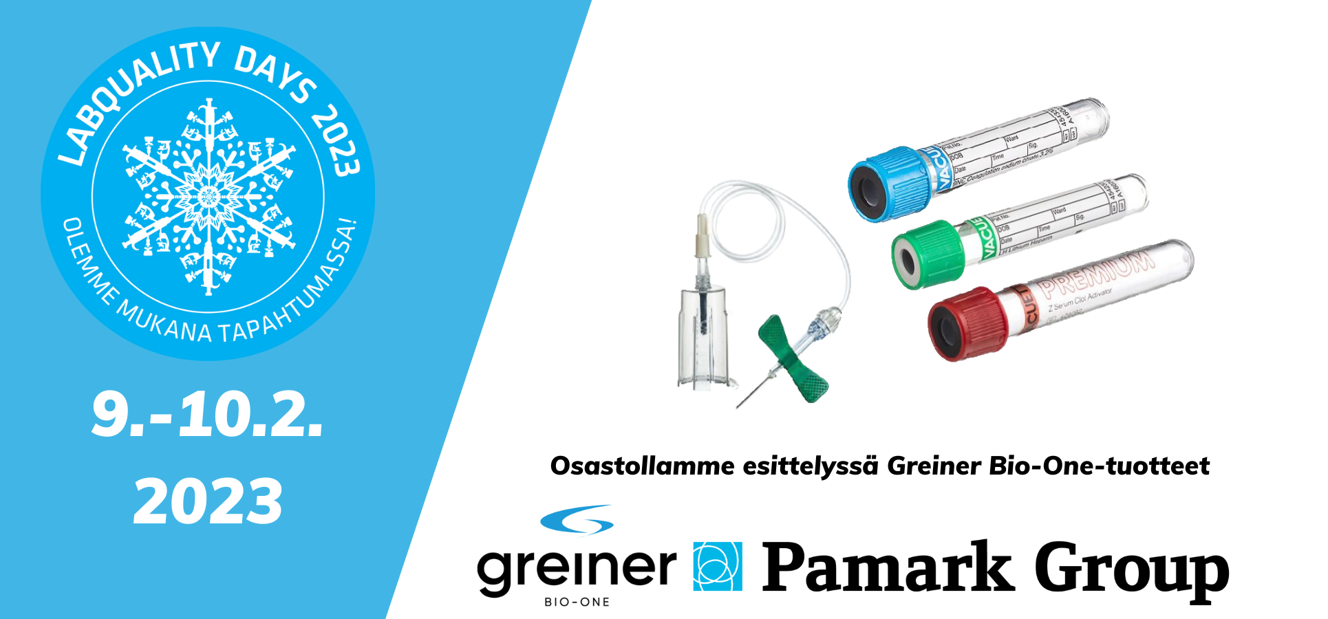 Pamark esittelee vuoden 2023 Labquality Days messuilla Vacuette-tuotesarjan tuotteita.